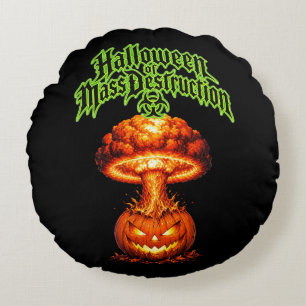 Cojín Redondo Halloween de Destrucción Nuclear Jack-o'-Lant