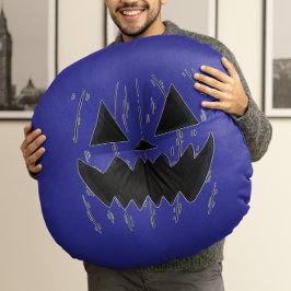 Cojín Redondo Halloween de estilo autista inspirado en Jack-o’-L