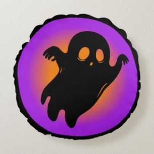 Cojín Redondo Halloween de moda Spooky Neon Boo Ghost Classic