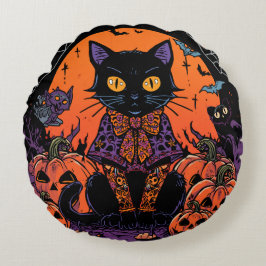 Cojín Redondo Halloween,El Merodeador del Parche de Calabazas,Ga