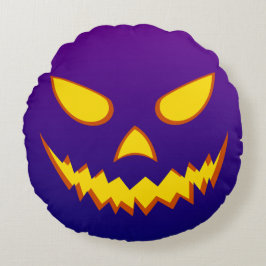 Cojín Redondo Halloween Grinning Face Jack o Lantern Pumpkin