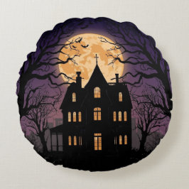 Cojín Redondo Halloween Halloween Hauned House Round Pillow