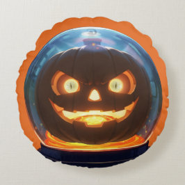 Cojín Redondo Halloween Jack-o-Lantern Globe