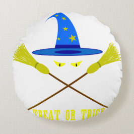 Cojín Redondo Halloween Trick O Trick Black