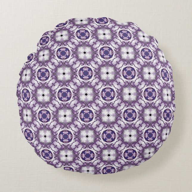 Cojín Redondo Halo de lavanda  (Anverso)