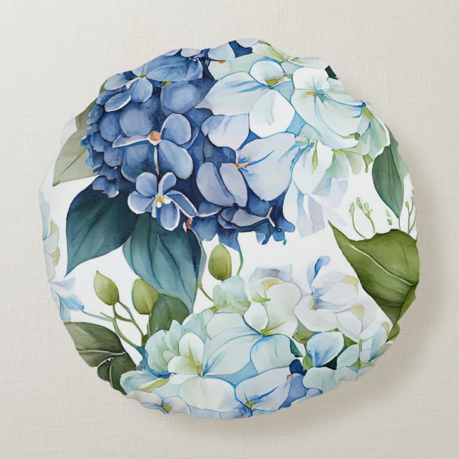 Cojín Redondo Hamptons Hydrangeas Cushion (Reverso)