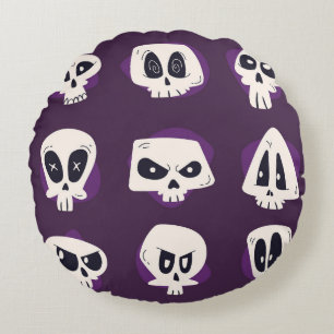 Cojín Redondo Hand drawn flat dia de muertos skulls collection s