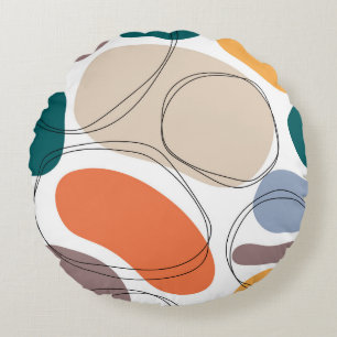 Cojín Redondo Hand drawn geometric seamless modern abstract mult