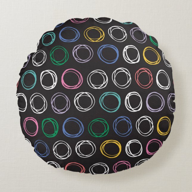 Cojín Redondo Hand drawn pattern with brushed lines seamless pat (Anverso)
