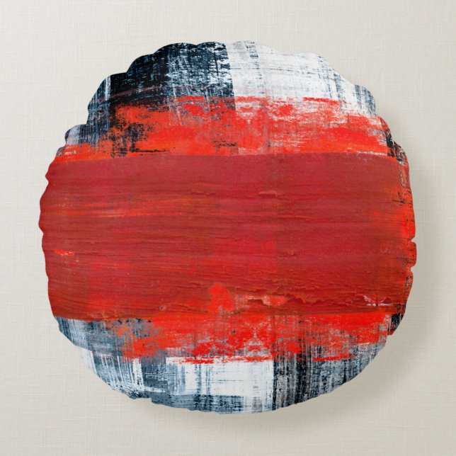 Cojín Redondo  hand painted abstract backgroundart,abstract,pain (Anverso)