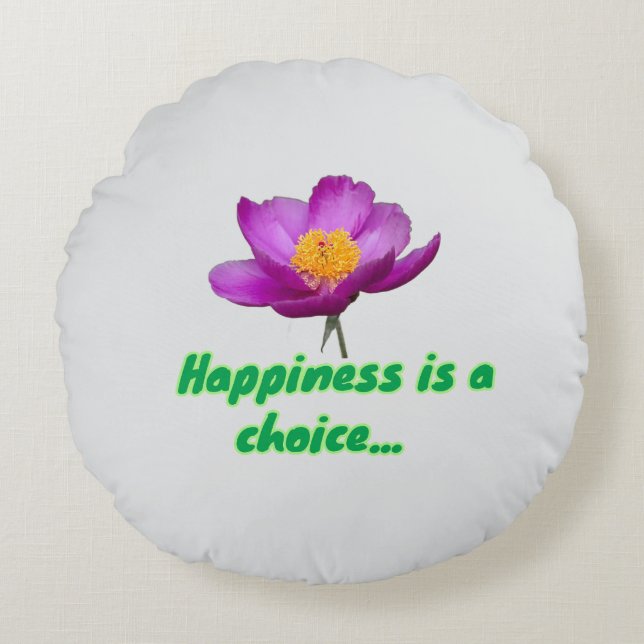 Cojín Redondo Happiness is  (Anverso)