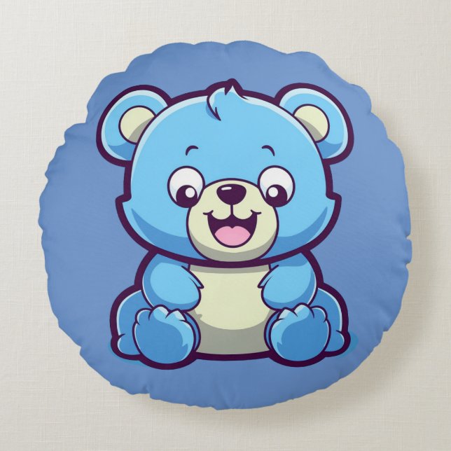 Cojín Redondo Happy Bluey Bear (Anverso)