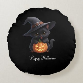 Cojín Redondo Happy Cats Halloween