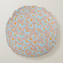 Cojín Redondo Happy Flowers Throw Pillow