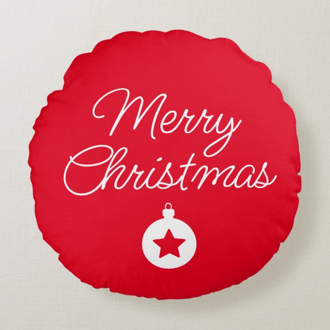 Cojín Redondo Happy New Year Merry Christmas Holiday Season (Anverso)