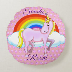 Cojín Redondo Happy Unicorn Round Pillow