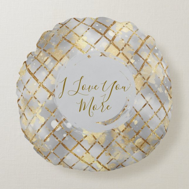 Cojín Redondo Happy Valentine's Day, Modern, Elegant Luxury Thro (Anverso)