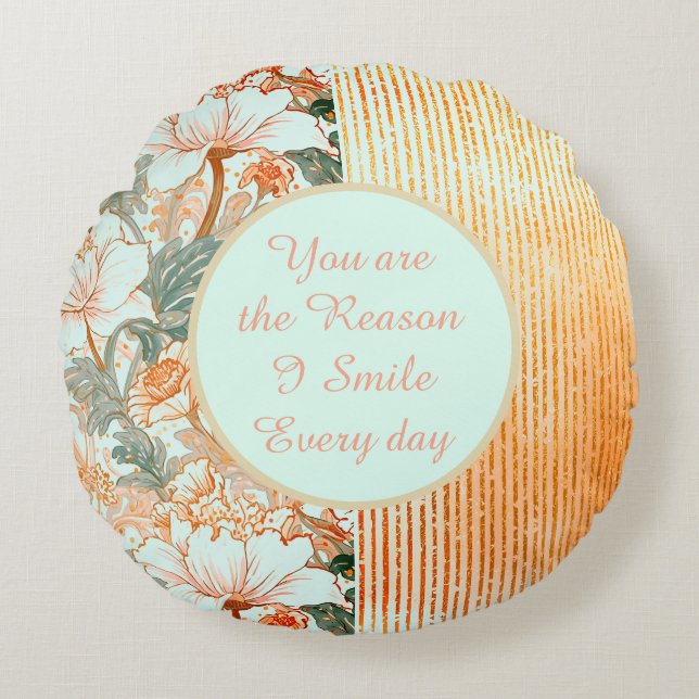 Cojín Redondo Happy Valentine's Day,Romantic,You are the Reason (Anverso)