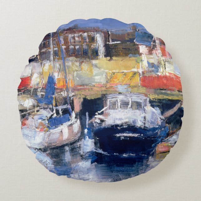 Cojín Redondo Harbour View de Lowestoft (Anverso)