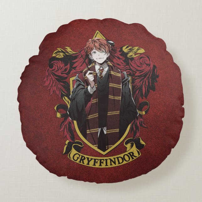 Cojín Redondo HARRY POTTER™ | Anime Ron Weasley House Escudo (Anverso)
