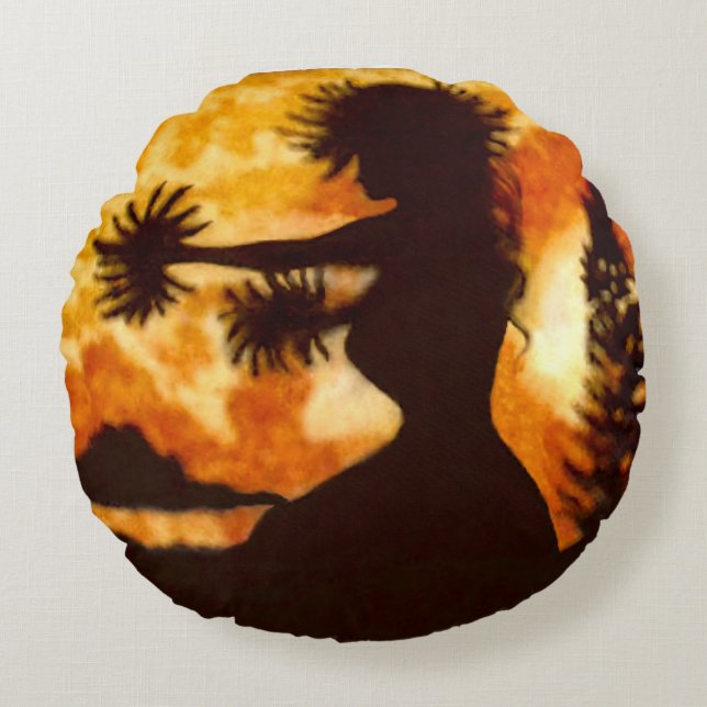 Cojín Redondo Hawiian Hula Dancer (Anverso)