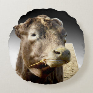 Cojín Redondo Hay Day: El momento de la masacre de una vaca marr