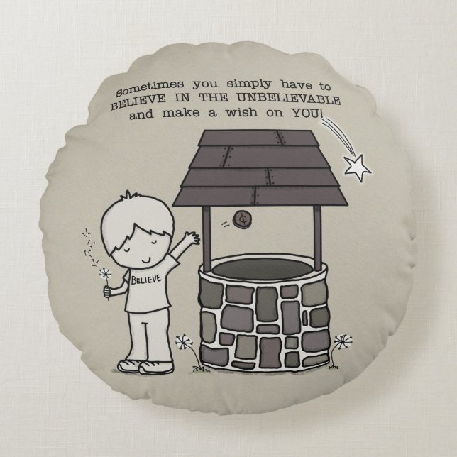 Cojín Redondo ¡Haz un deseo contigo! (Anverso)