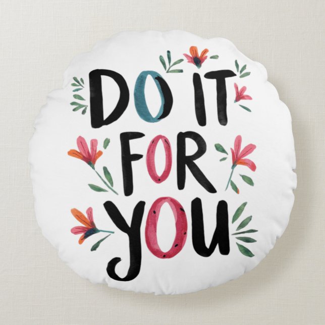 Cojín Redondo Hazlo por ti (Anverso)