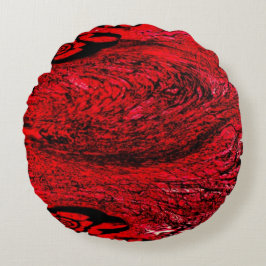 Cojín Redondo Heart of Chaos – Infinite Red Spiral