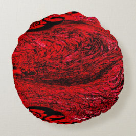 Cojín Redondo Heart of Chaos – Infinite Red Spiral