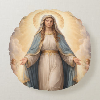 Cojín Redondo Heilige Mutter Gottes Göttliche Liebe & Schutz´11
