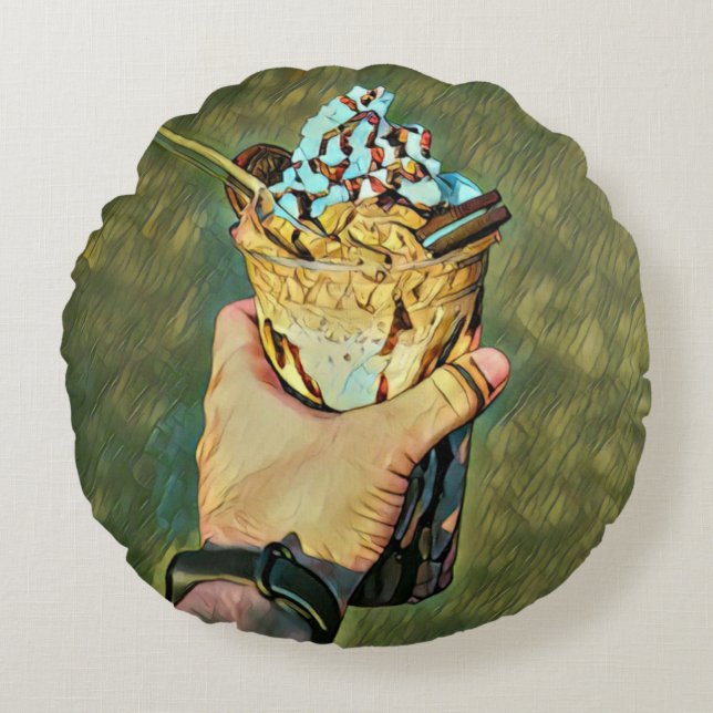 Cojín Redondo helado helado Guay frío (Anverso)