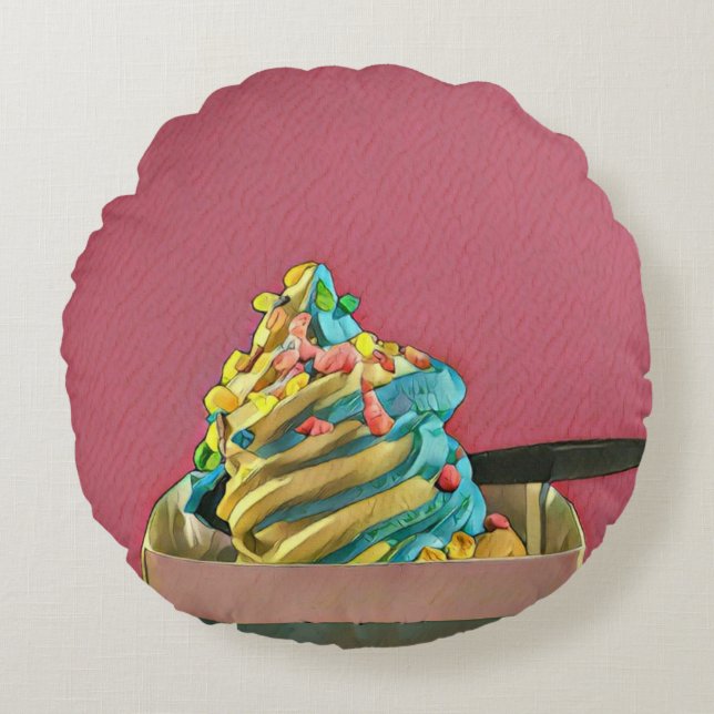 Cojín Redondo Helado para niños (Anverso)