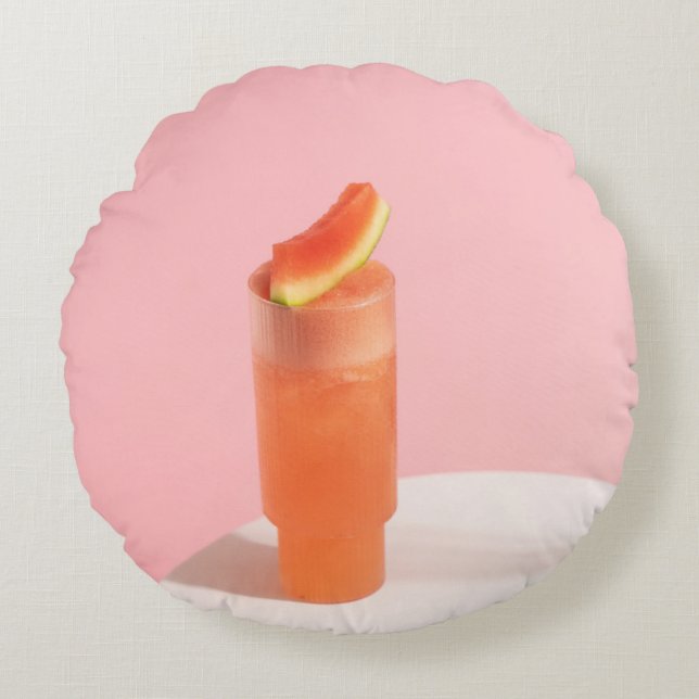 Cojín Redondo Helado rosado en cono (Anverso)