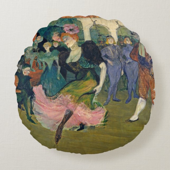 Cojín Redondo Henri de Toulouse-Lautrec | Mapa: La vitalidad de  (Anverso)