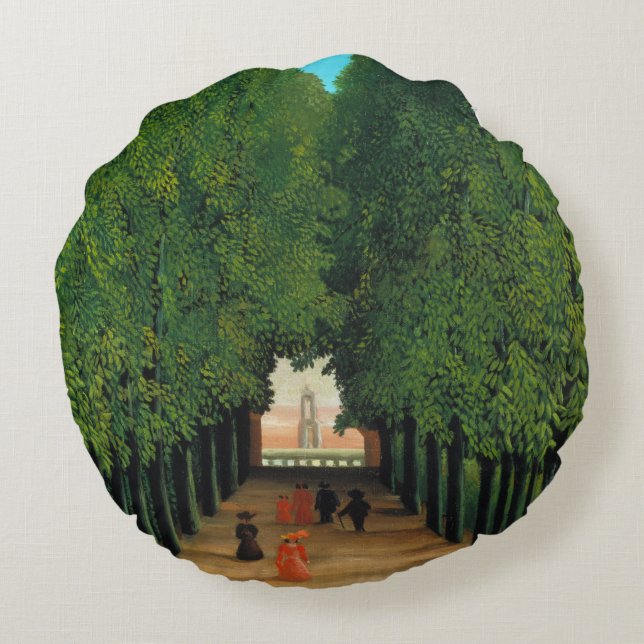Cojín Redondo Henri Rousseau, Avenida en el Parque de Saint Clou (Reverso)