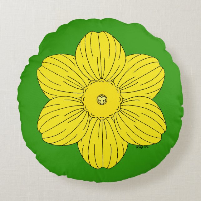 Cojín Redondo Heraldic Daffodil (Anverso)
