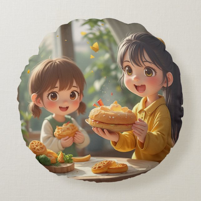 Cojín Redondo hermanas (Anverso)