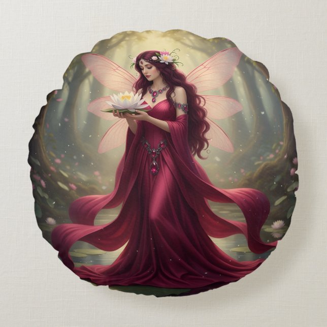 Cojín Redondo Hermosa Fábrica de Ruby de Julio (Anverso)