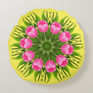 Cojín Redondo Hermosa Flor Mandala Design-79358