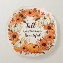 Hermoso aro de calabaza y girasol de otoño