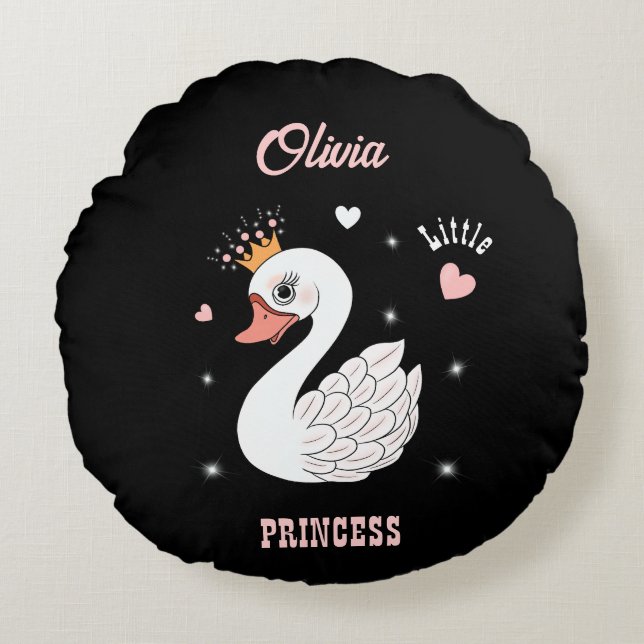 Cojín Redondo Hermoso cisne (Anverso)