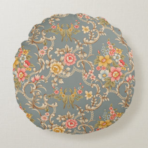Cojín Redondo Hermoso diseño de borde de estilo barroco ornament