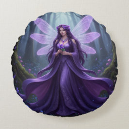 Cojín Redondo Hermoso Febrero Amethyst Fairy