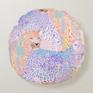 Cojín Redondo Hermoso Leopard Seamless Pattern Ar