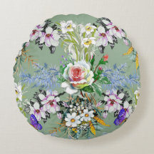 Hermoso patrón floral Rosas Flores silvestres verd