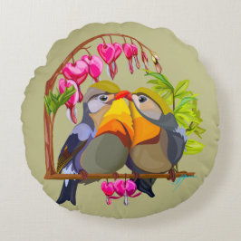 Cojín Redondo Hermoso Pekin Robin Bird Pair