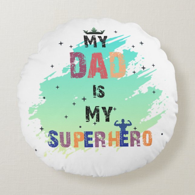 Cojín Redondo Heroico Dad Vibes Cotton (Anverso)