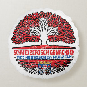 Cojín Redondo Hessen Hessisch Schweizer Schweiz Baum Wurzel