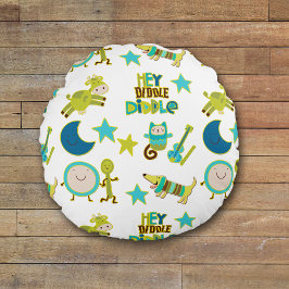 Cojín Redondo Hey Diddle Diddle Nursery Rhyme